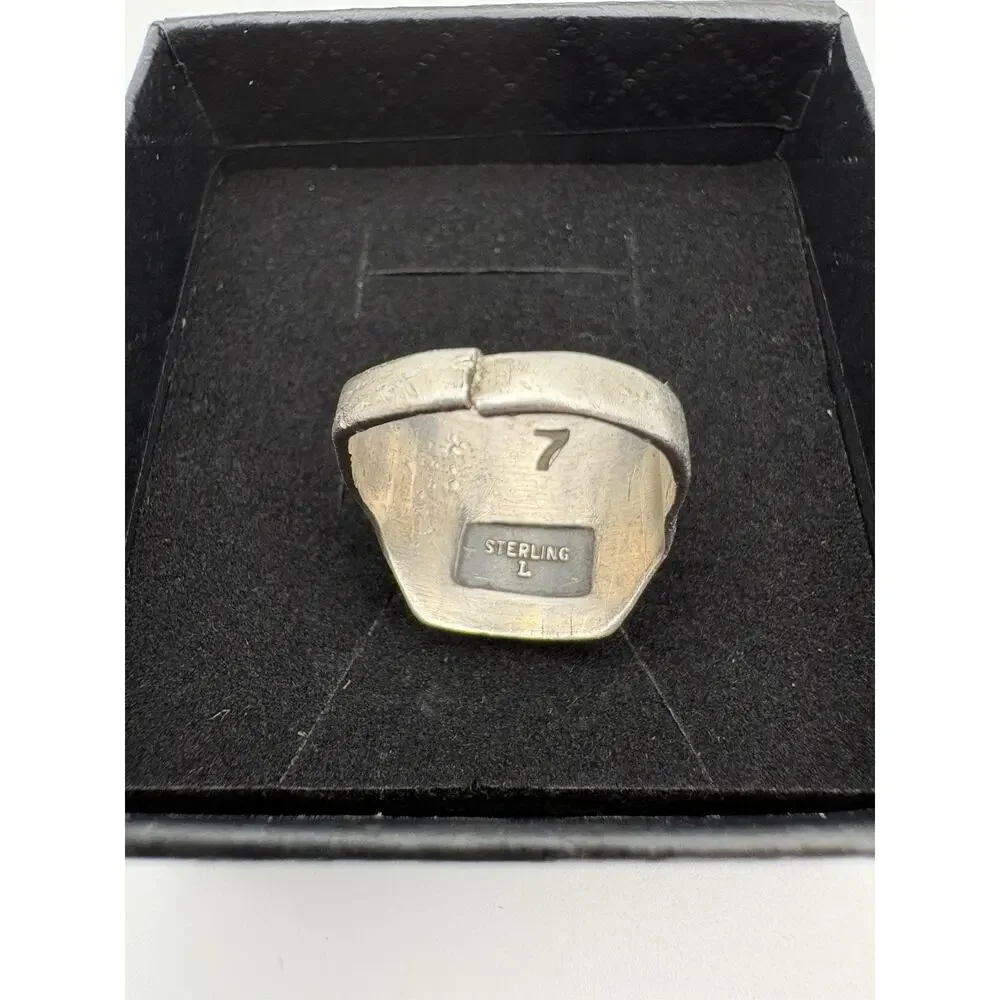 Vintage Boy Scouts Sterling Silver Be Prepared Signet Ring Adjustable 6.3 Grams